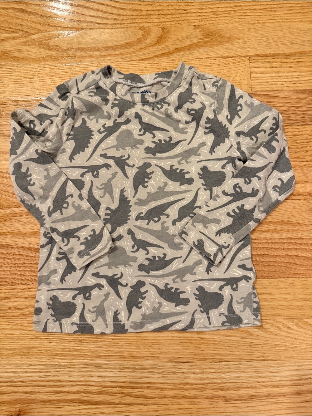 Old Navy Gray Dinosaur Long Sleeve Tee